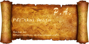Pátkai Anita névjegykártya